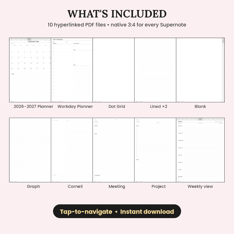 Corenl Notes.pdf Supernote Templates | 2026 2027 Planner, Workday Planner and 8 ...