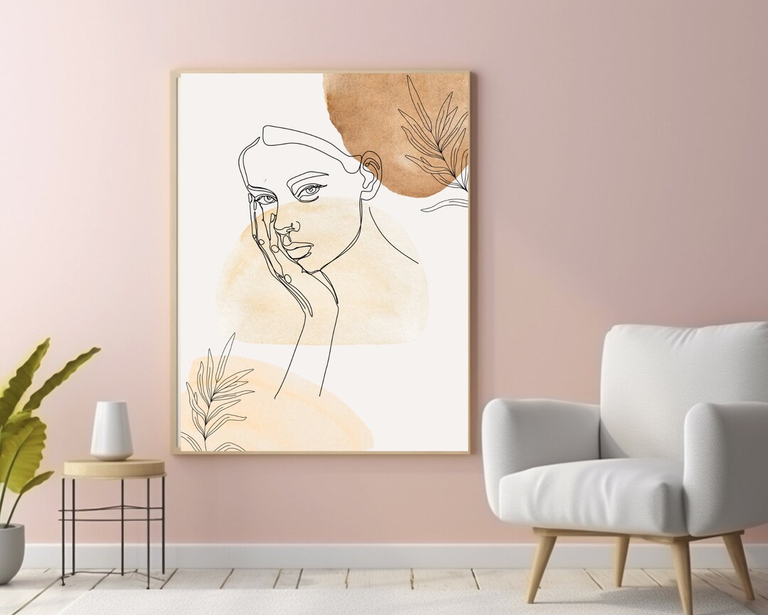 Abstract Woman Line Art Print: Minimalist Neutral Wall Decor - Etsy