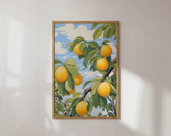 Lemon Grove Giclée Print: Citrus Orchard Wall Art