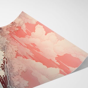 Majestic sea print evoking Studio Ghibli's tranquil style