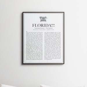 Florida!!! Digital Print | The Tortured Poets Department | Minimalist download & print wall art