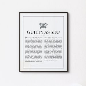 Guilty As Sin? Digital Print | The Tortured Poets Department | Minimalist download & print wall art