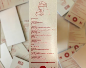 Red Track Listing Bookmark