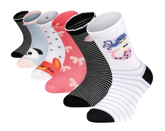 6 pairs of children's socks stockings for girls made of 100% bamboo cord, breathable, antibacterial, anti-allergic, organic, odorless, feel good