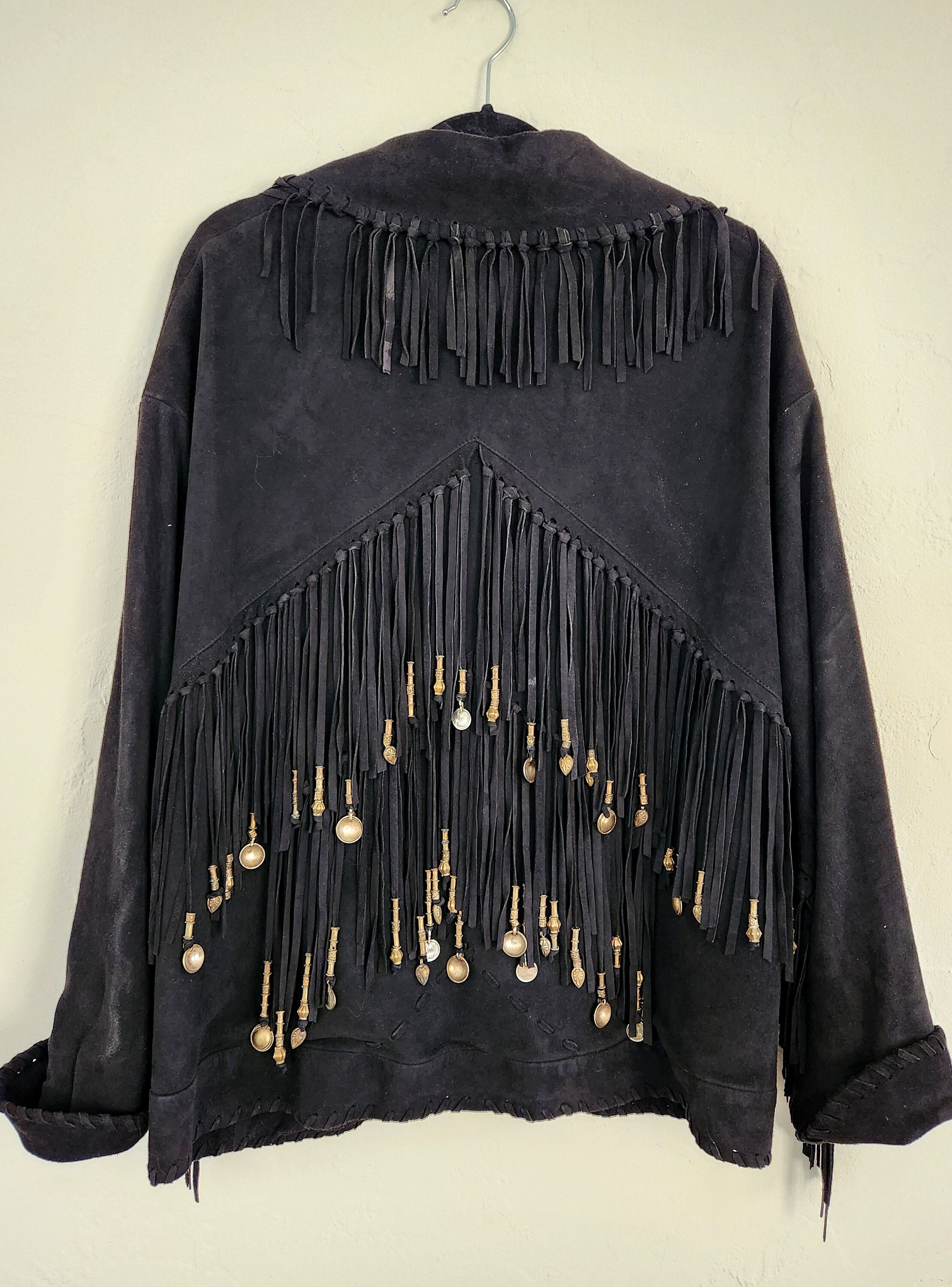 vintage dkny fringe western design jeans