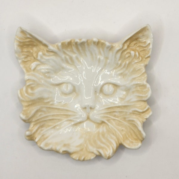 vintage ceramic kitten cat trinket ring dish wall hanging persian ragdoll long hair decor