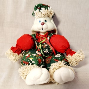 house of lloyd christmas bunny hip and hop 1995 porcelain head shelf sitter rabbit