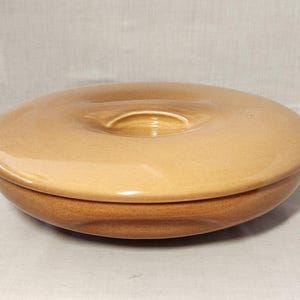 Vintage MCM Russell Wright Iroquois casual china covered divided dish casserole ripe apricot