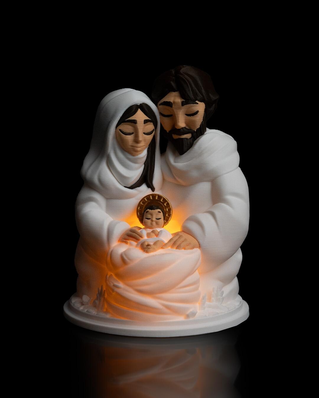 Holy Family Baby Jesus Light Lamp Nativity Scene Christmas Decor Gift ...