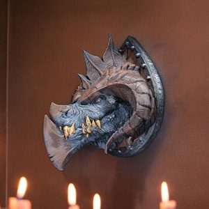 Titan Dragon Head Trophy - Exquisite 3D Printed Fantasy Decor - Ready to Paint