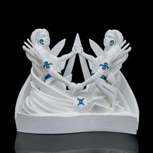Gemini Statue | Hand-Painted Astrology Decor | Unique Horoscope Gift