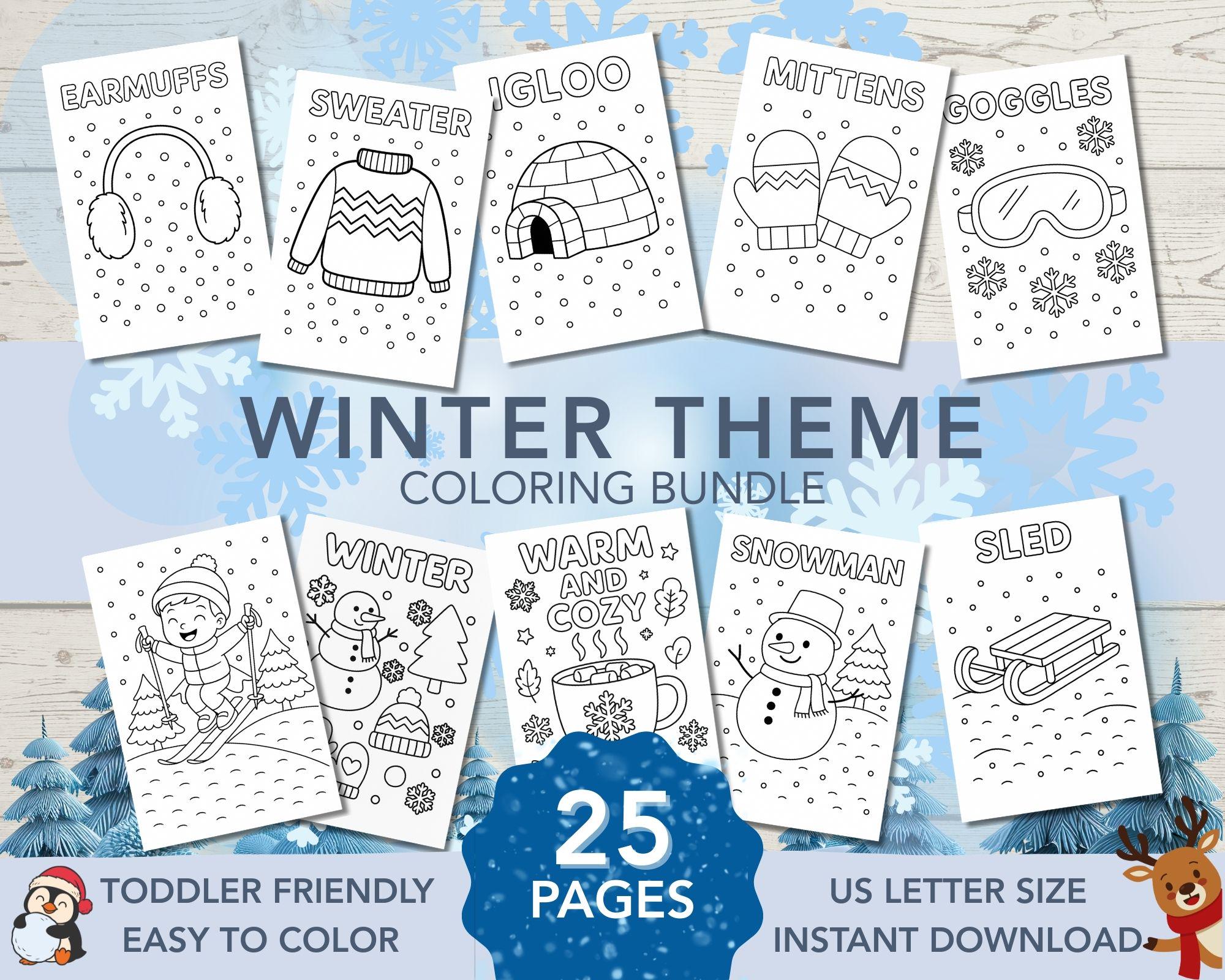 25 Winter Theme Coloring Pages | Toddler Friendly Printable | Kids ...