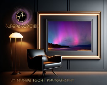 Northern Lights Adventure in Pennan, Scotland - 20x30 cm Print by Monika Focht, Aurora Addicted Photography, Aurora Hunters Edition