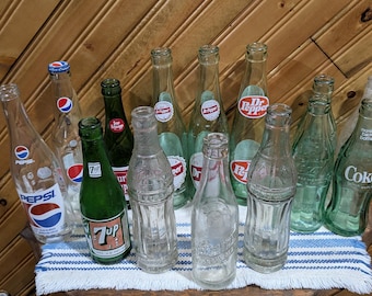 Vintage, Pop Bottles, Dr Pepper 20s, 70s, Wichita Ks, Pepsi, Coke