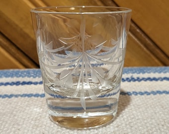 Vintage, MCM, Cristal Gravado, Copos de Bar Shot, Década de 1950, - Década de 60