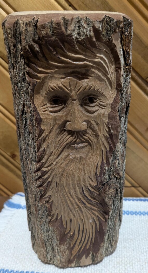 Wood Art Mountain Man Hand Carved Wood Folk Art Alpine Mountain Man
