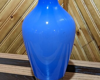 International Poland 9&quot; Periwinkle Blue Blown Art Glass Weighted Bottom Vase