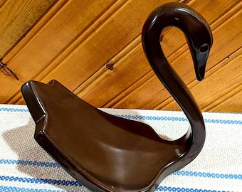 Vintage, Bathroom, Swan, Brown, Ceramic, Towel, Soap, Washcloth Holder