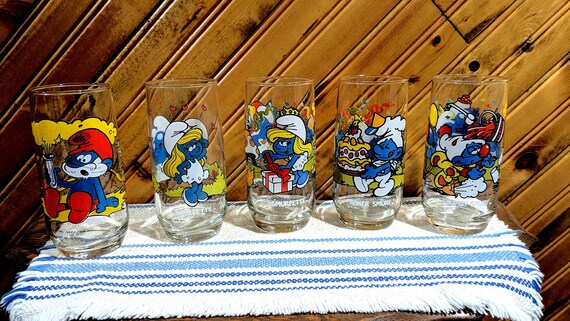 Vintage 1983 Smurfs Glass Tumbler: Collectible Kids Cup - Etsy