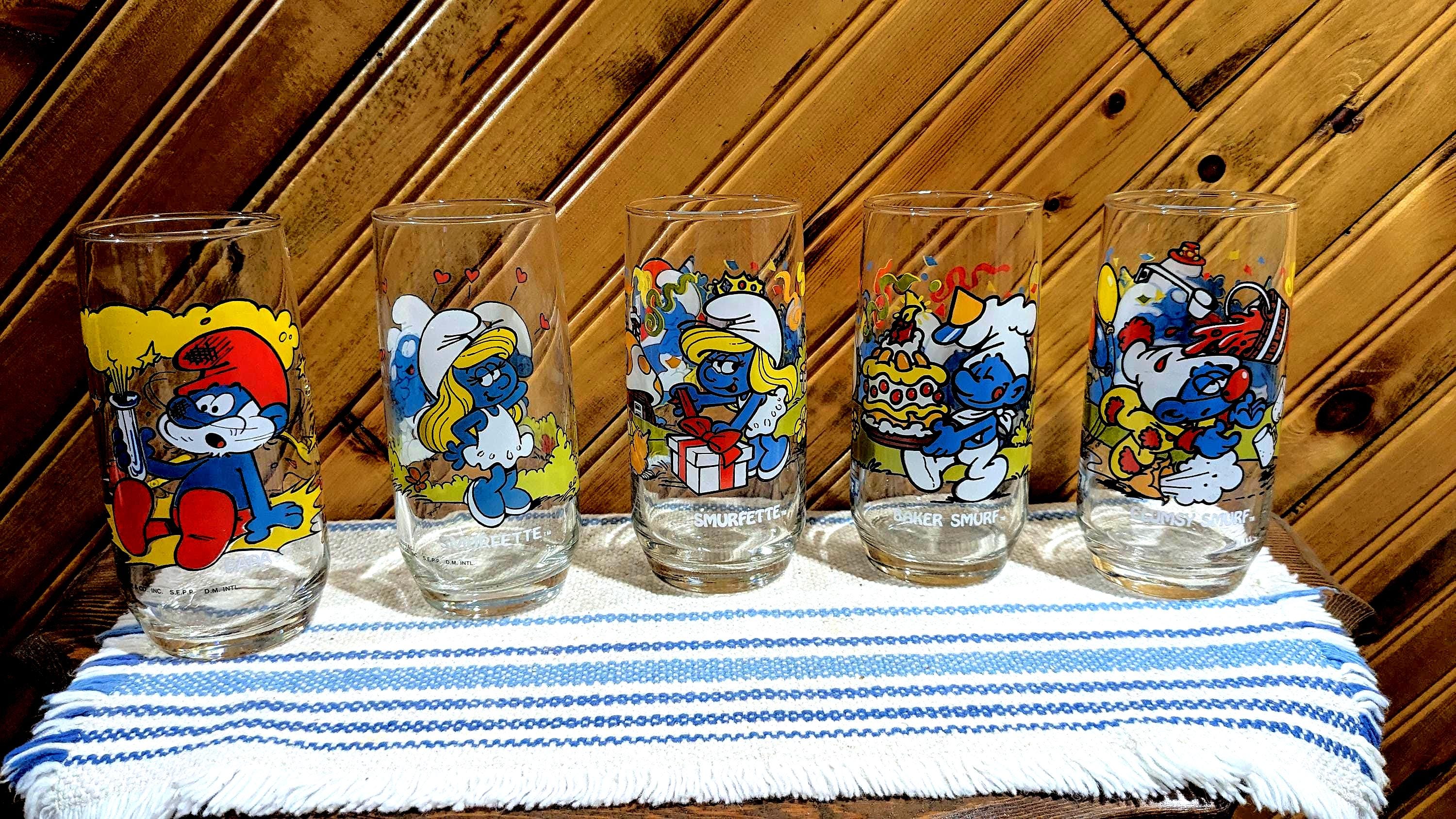 Vintage 1983 Smurfs Glass Tumbler: Collectible Kids Cup - Etsy