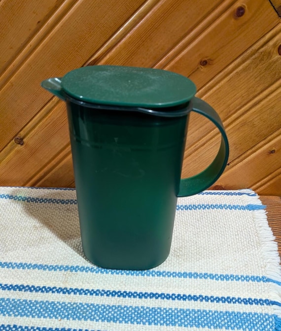 Pichet à Soupe Tupperware Vintage 1,4 Litre – Rond, Vert/bleu – Années 70/80