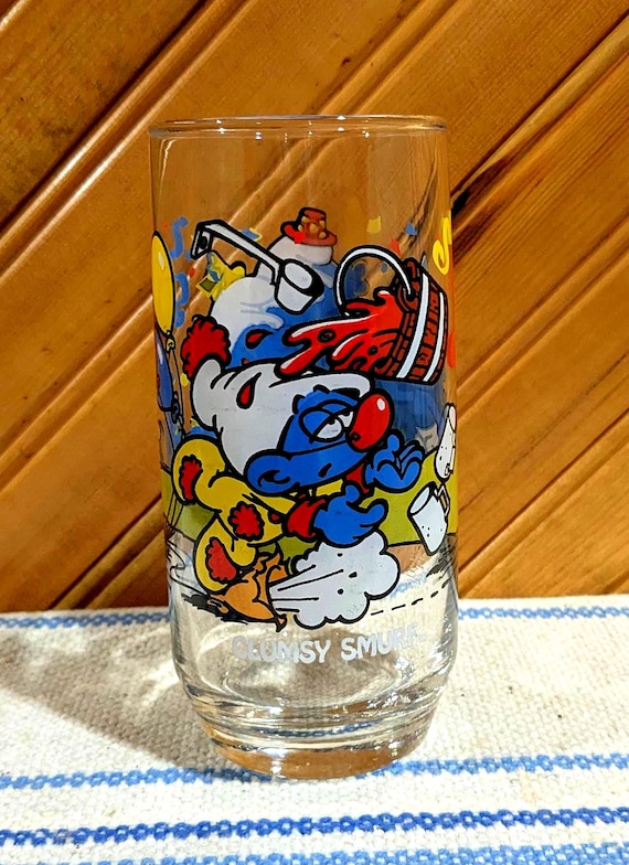 Vintage 1983 Smurfs Glass Tumbler: Collectible Kids Cup - Etsy