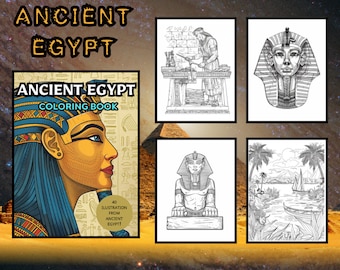 Ancient Egypt Coloring Book: 40 Pharaohs, Pyramids & Symbols