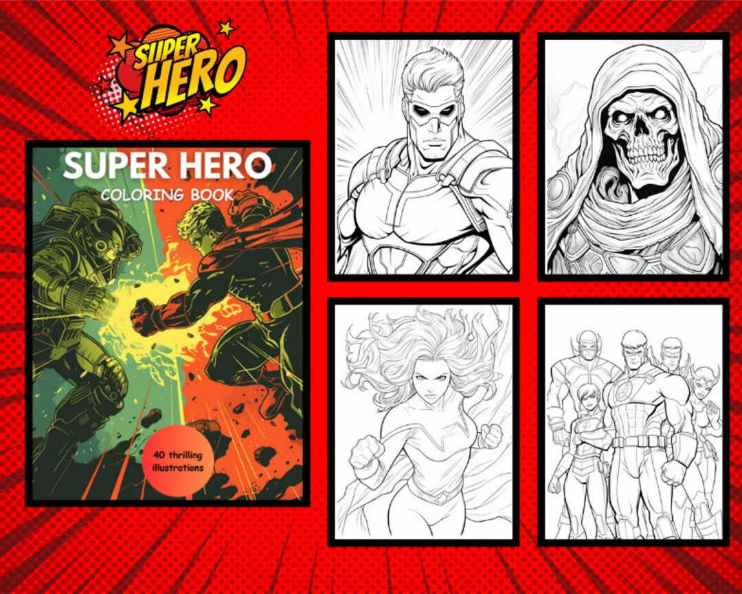 Super Hero Coloring Book: Creative and Fun Coloring Pages Great Gift