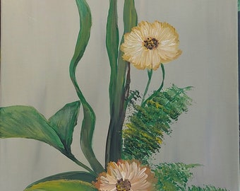 Gerbera's Purity, a Handmade Acrylic painting