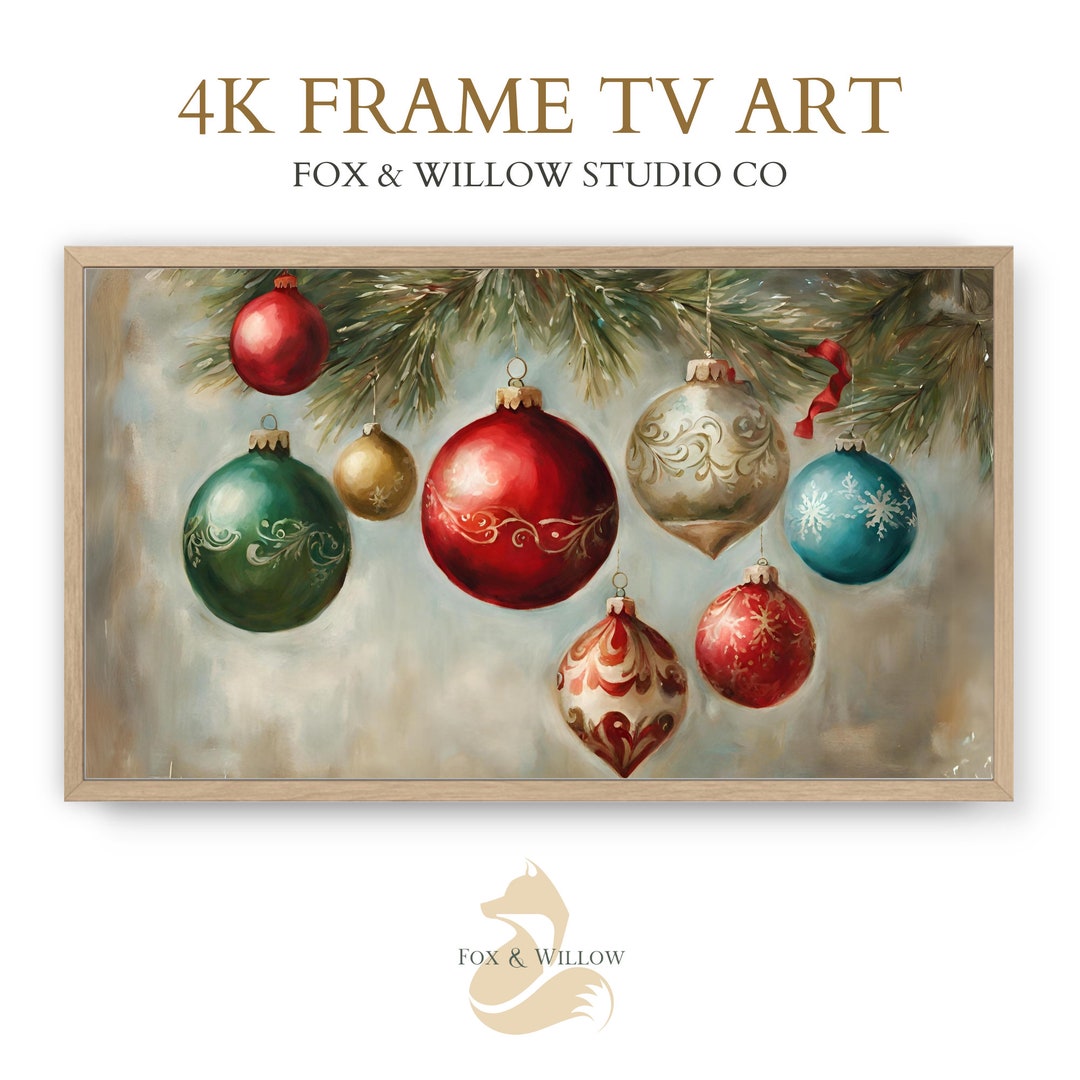 Holiday Art Frame TV Christmas Art Vintage Seasonal Frame Tv Etsy UK