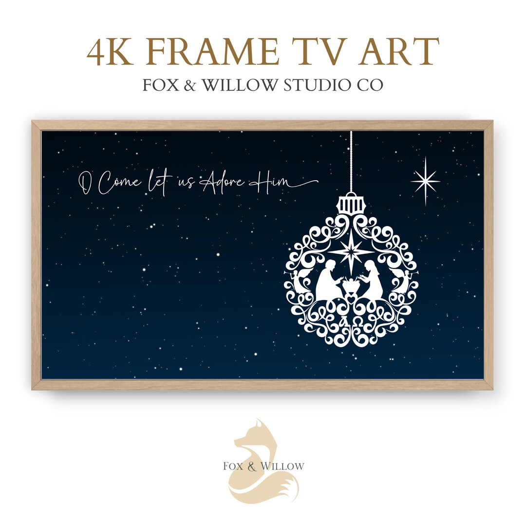 O Come All Ye Faithful TV Art Christmas Frame TV Art O Come Etsy