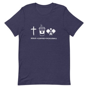 Jesus Coffee, T-shirt unisex Pickleball, T-shirt con grafica divertente, T-shirt unisex unica, T-shirt con grafica divertente, regalo per gli amanti dello sport, regalo per lui, outfit