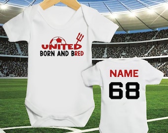 Personalized Football Baby Sleepsuit: Manchester United Inspired Vest