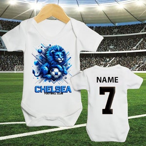 Personalized Chelsea Football Club Baby Romper: Soft Cotton Sleepsuit