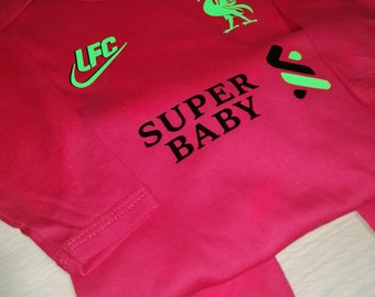 Personalized baby clothing, Cute and soft football inspired sleepsuit, personalized football vest for babies or newborn, newborn gift.