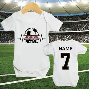 Personalized baby clothing, Cute and soft football inspired sleepsuit, personalized football vest for babies or newborn, newborn gift.