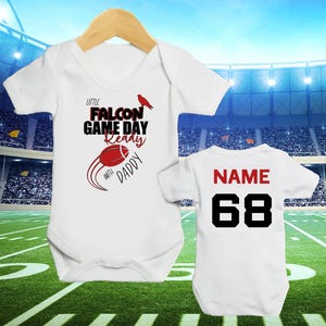 Personalized Baby Football Sleepsuit: Falcons Vest, Newborn Gift