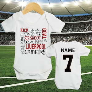 Personalized baby clothing, Cute and soft football inspired sleepsuit, personalized football vest for babies or newborn, newborn gift.