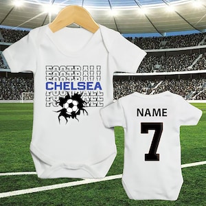 Personalized baby clothing, Cute and soft football inspired sleepsuit, personalized football vest for babies or newborn, newborn gift.