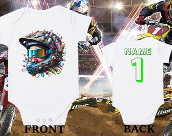 Vetements pour bebe personnalises pyjama mignon et doux inspire d un motocross gilet de moto personnalise pour bebe ou nouveau ne cadeau pour nouveau ne. Etsy France