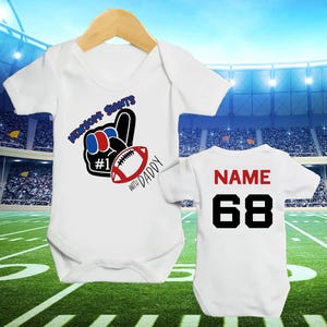Personalized Baby Football Bodysuit: NY Giants Vest, Newborn Gift
