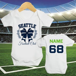 Personalized Seattle Football Baby Sleepsuit: Newborn Gift