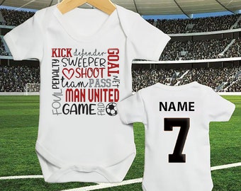 Personalized Football Baby Sleepsuit: Custom Name & Number Vest