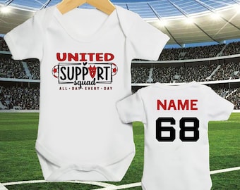 Personalized Football Baby Vest: Manchester United Inspired Cotton Sleepsuit