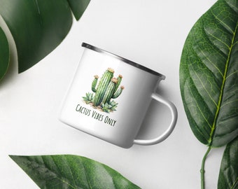 Enamel Cactus Coffee Mug