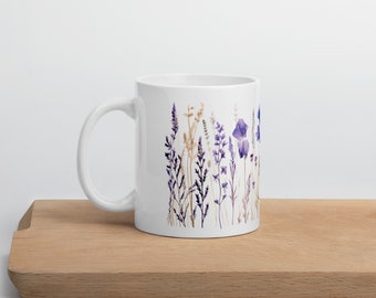 Wild Lavender Flower Ceramic Coffee Mug 11oz