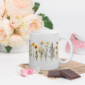 White Flower Ceramic Coffee Mug