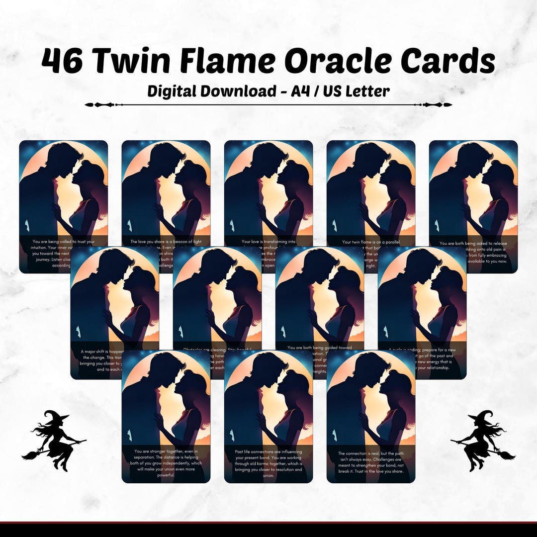 Twin Flame Oracle Deck for Separation & No Contact | Printable Love ...