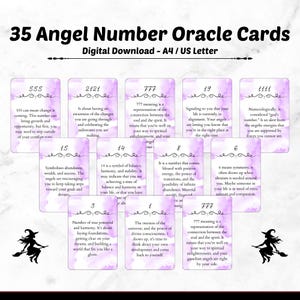 Angel Numbers Oracle Cards | Angel Numbers | Digital Oracle Cards | Printable Oracle Deck | Oracle Cards Spiritual