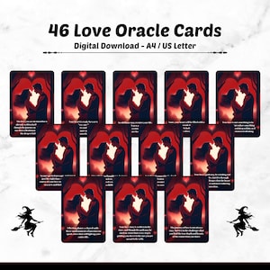 Liebes Orakel Karten | Druckbares Liebe Orakel Deck | Digitales Liebes Orakel Kartenspiel | Liebesbotschaften | Deck Orakel Karten Spirituell
